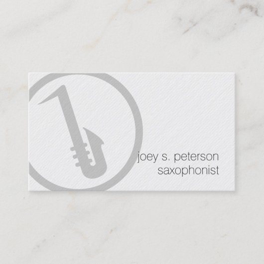 Saxofonist Bold Saxophone Icon Music Visitekaartje (Voorkant)