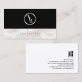 Saxofonist Bold Silver SAxophone Icon Elegant Visitekaartje (Voorkant / Achterkant)