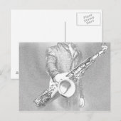saxofonist briefkaart (Voorkant / Achterkant)