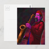 Saxofonist Briefkaart (Voorkant / Achterkant)