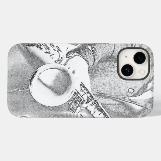 saxofonist Case-Mate iPhone case (Achterkant (horizontaal))