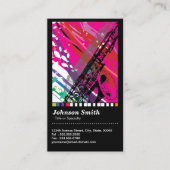 Saxofonist - Coole Abstracte Tekening - QR Code Visitekaartje (Voorkant)