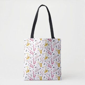 Saxofonist en muzikant Jazz Tote Bag
