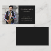 Saxofonist Foto Modern Zwart Visitekaartje (Voorkant / Achterkant)