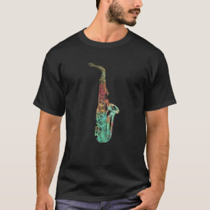 Saxofonist Gifts Mannen Vrouwen Colorful Style Sax T-shirt
