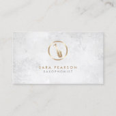 Saxofonist Gold Saxophone Icon Visitekaartje (Voorkant)