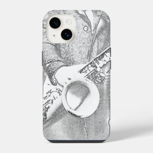 saxofonist iPhone hoesje (Achterkant)