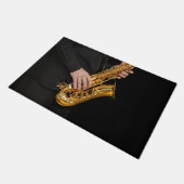 Saxofonist Jazz Doormat – Muziekinstrument Deurmat (Schuin)