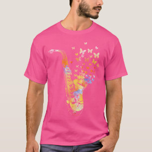 Saxofonist Jazzmuzikant Kleurrijke Vlindersaxop T-shirt