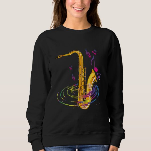 Saxofonist jazzsaxofoon instrumentalist trui (Voorkant)