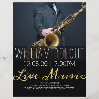 Saxofonist Live Music Saxophone Concert Flyer