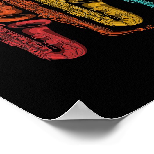 Saxofonist Marching Band Muzikant Gift Saxofoon Poster (Hoek)