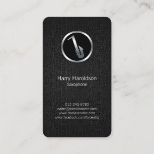 Saxofonist Saxofoon Icon Grunge Business Card Visitekaartje