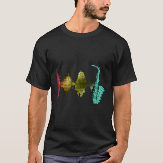 Saxofonist Soundwave Jazz Lover Saxofonist Saxofoo T-shirt (Voorkant)