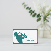 Saxofonist te huur visitekaartje (Staand voorkant)