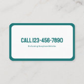 Saxofonist te huur visitekaartje (Achterkant)