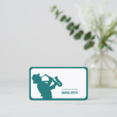 Saxofonist te huur visitekaartje (Staand voorkant)