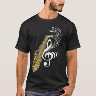 Saxofonist Treble Clef Jazz Saxo T-shirt