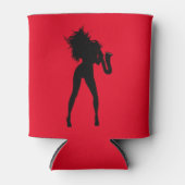 Saxofonist Vrouw Koelbox - Kies kleur Blikjeskoeler (Voorkant)