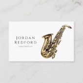 Saxofonistische muzikant Muziekleraar Visitekaartje (Voorkant)