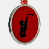 Saxofonsilhouet Metalen Ornament (Rechts)