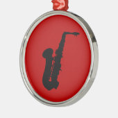 Saxofonsilhouet Metalen Ornament (Links)