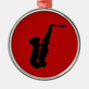 Saxofonsilhouet Metalen Ornament