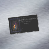 saxofonspons en Muzieknoten Magnetisch Visitekaartje (Voorbeeld)