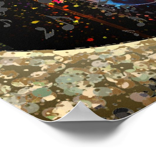 saxofonspons en Muzieknoten Poster (Hoek)