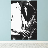 Saxofoon 40x60 (100x150cm) waccnm canvas afdruk (Insitu (Houten vloer))
