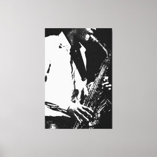 Saxofoon 40x60 (100x150cm) waccnm canvas afdruk