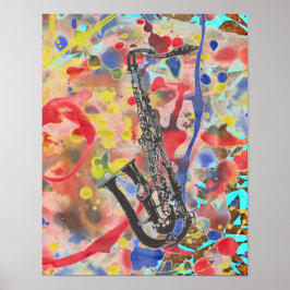 Saxofoon Abstract Poster