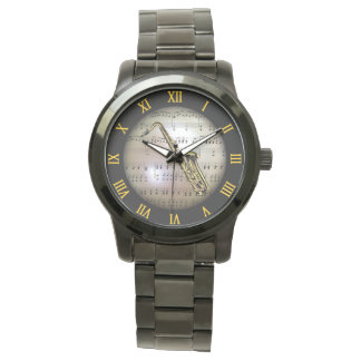 Saxofoon ~ Achtergrond "De Muzikale Planeet" * ~ Horloge