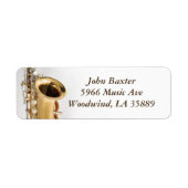 Saxofoon adreslabel etiket (Voorkant)