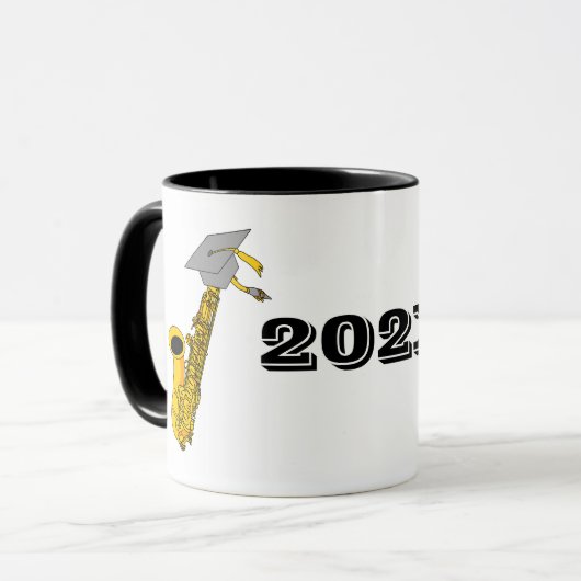 Saxofoon Afstuderen Mok (Voorkant links)