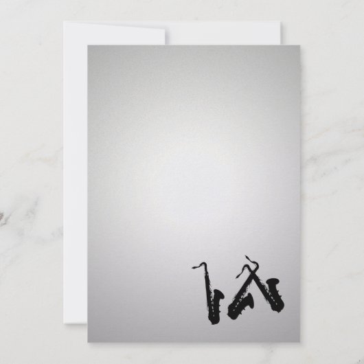 Saxofoon Bar Mitswa Uitnodigen Kaart (Achterkant)