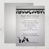 Saxofoon Bar Mitswa Uitnodigen Kaart (Voorkant / Achterkant)