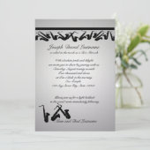 Saxofoon Bar Mitswa Uitnodigen Kaart (Staand voorkant)