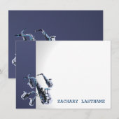 Saxofoon Bedankt Flat Kaart (Voorkant / Achterkant)