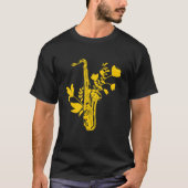 Saxofoon Bloemen Muziekinstrument Muzikant Saxo T-shirt (Voorkant)