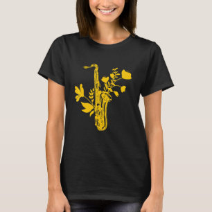 Saxofoon Bloemen Muziekinstrument Muzikant Saxo T-shirt