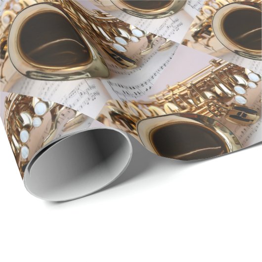 saxofoon cadeaupapier (Rol Hoek)