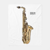 Saxofoon cartoon illustratie fleece deken (Voorkant)