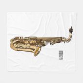 Saxofoon cartoon illustratie fleece deken (Voorkant (Horizontaal))