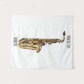 Saxofoon cartoon illustratie wandkleed (Voorkant (horizontaal))