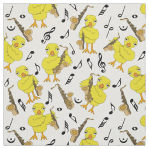 Saxofoon Chick Muzieknoten Stof