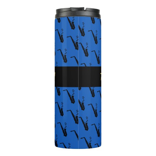Saxofoon Cool Blue Muziek Thermosbeker (Achterkant)
