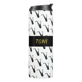 Saxofoon Cool White Music Thermosbeker
