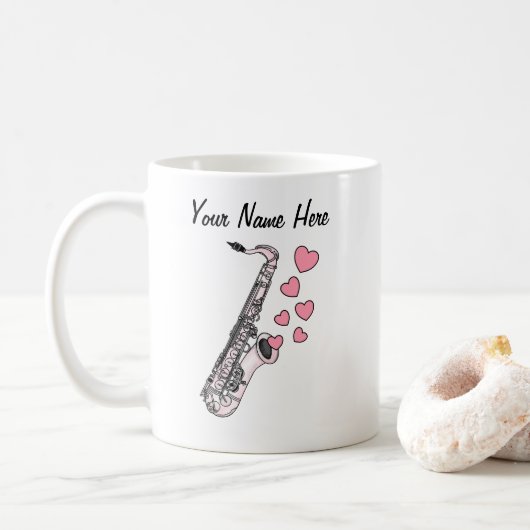 Saxofoon Custom Wedding Mok Sax Speler Muzikant (Met donut)