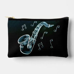 Saxofoon en muzieknoten etui